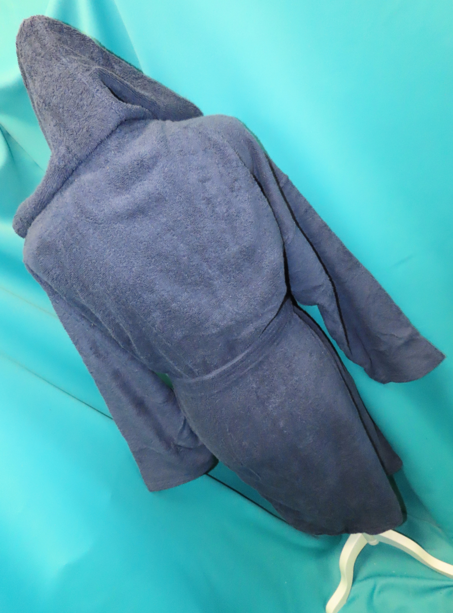 Egyptian Cotton Blue Robe - With Hood