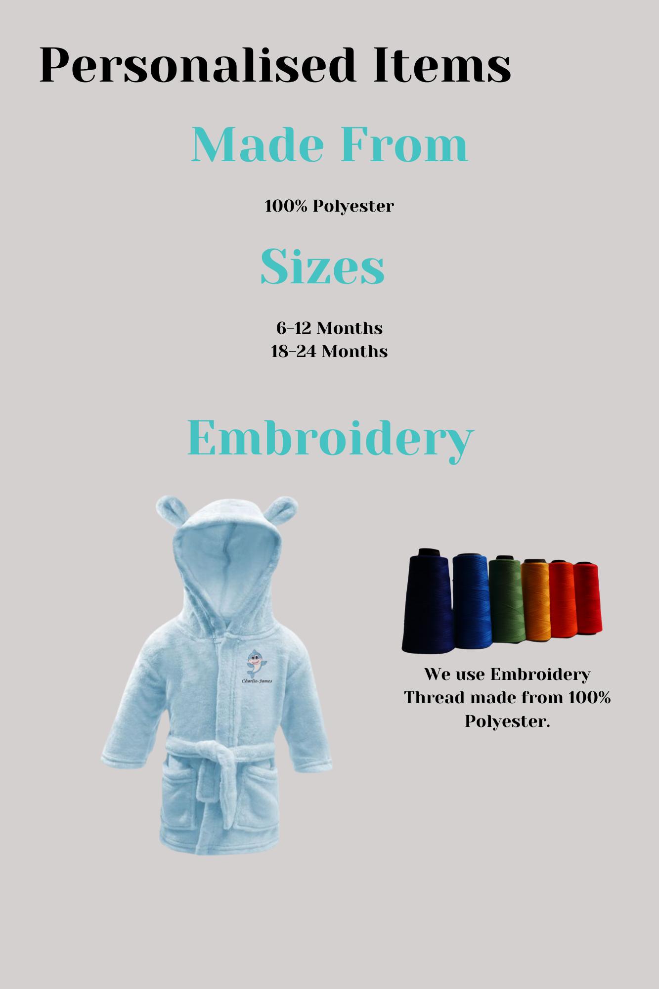 Baby Hooded Bear Robe - Blue