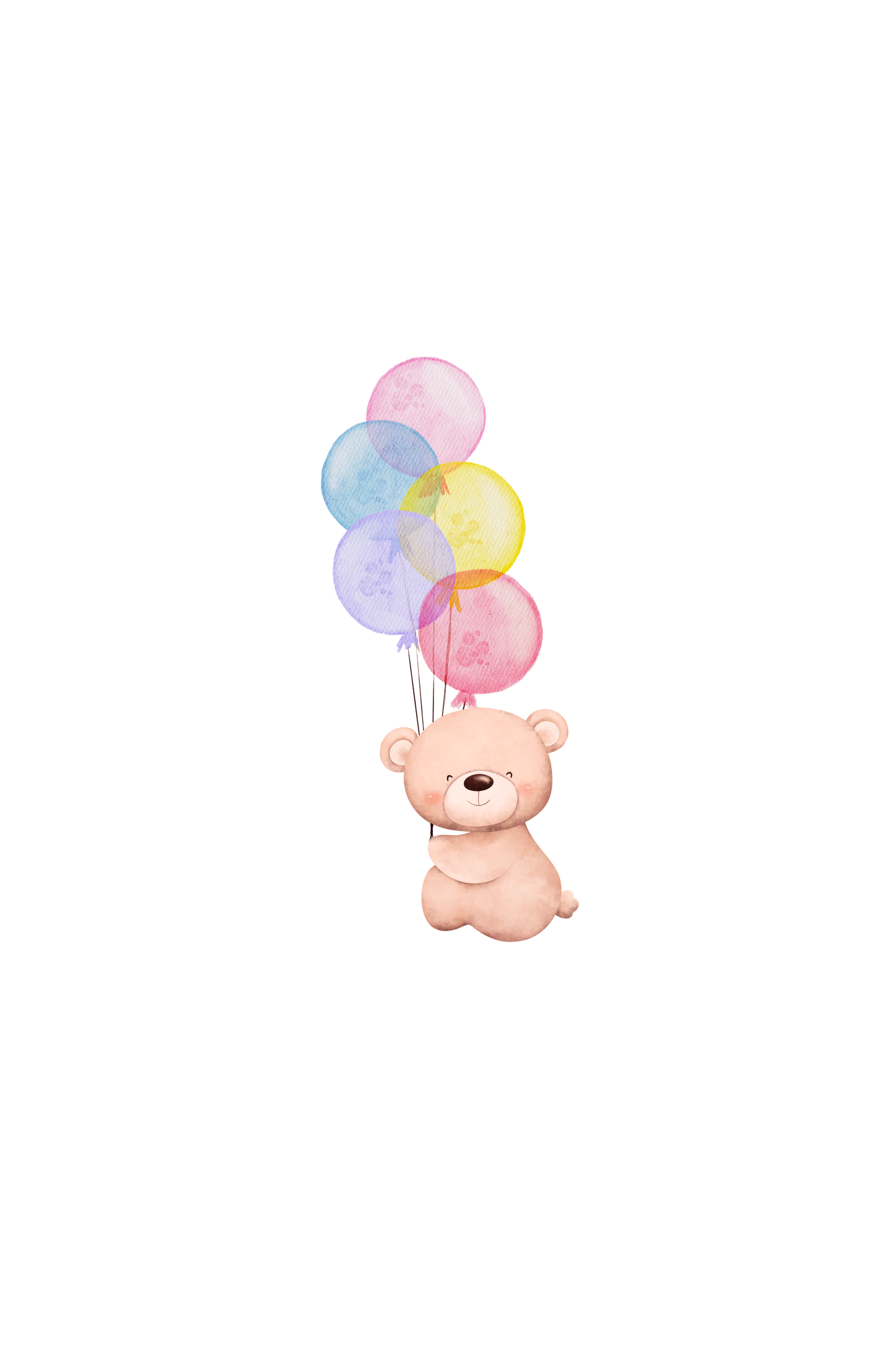 Teddy With Neutral Balloons Pj's