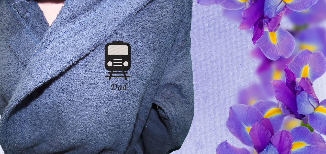 Egyptian Cotton Blue Robe - With Hood