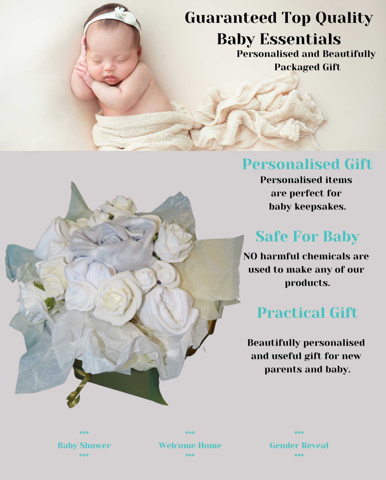 The Vincent Baby Bouquet - White