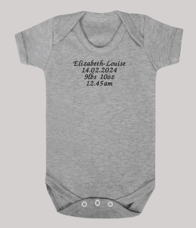 Grey Short Sleeve Baby Vest