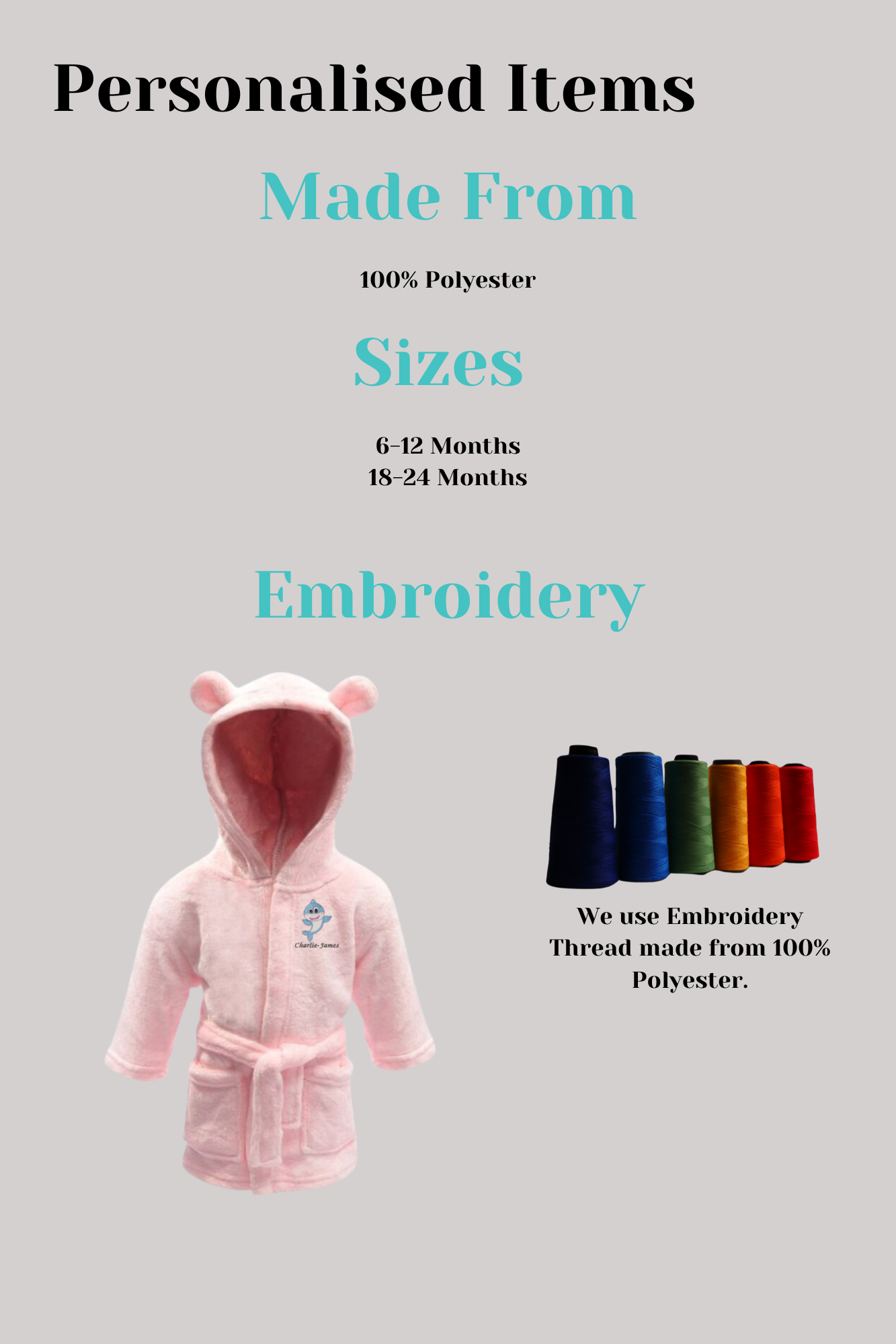 Baby Hooded Bear Robe - Pink