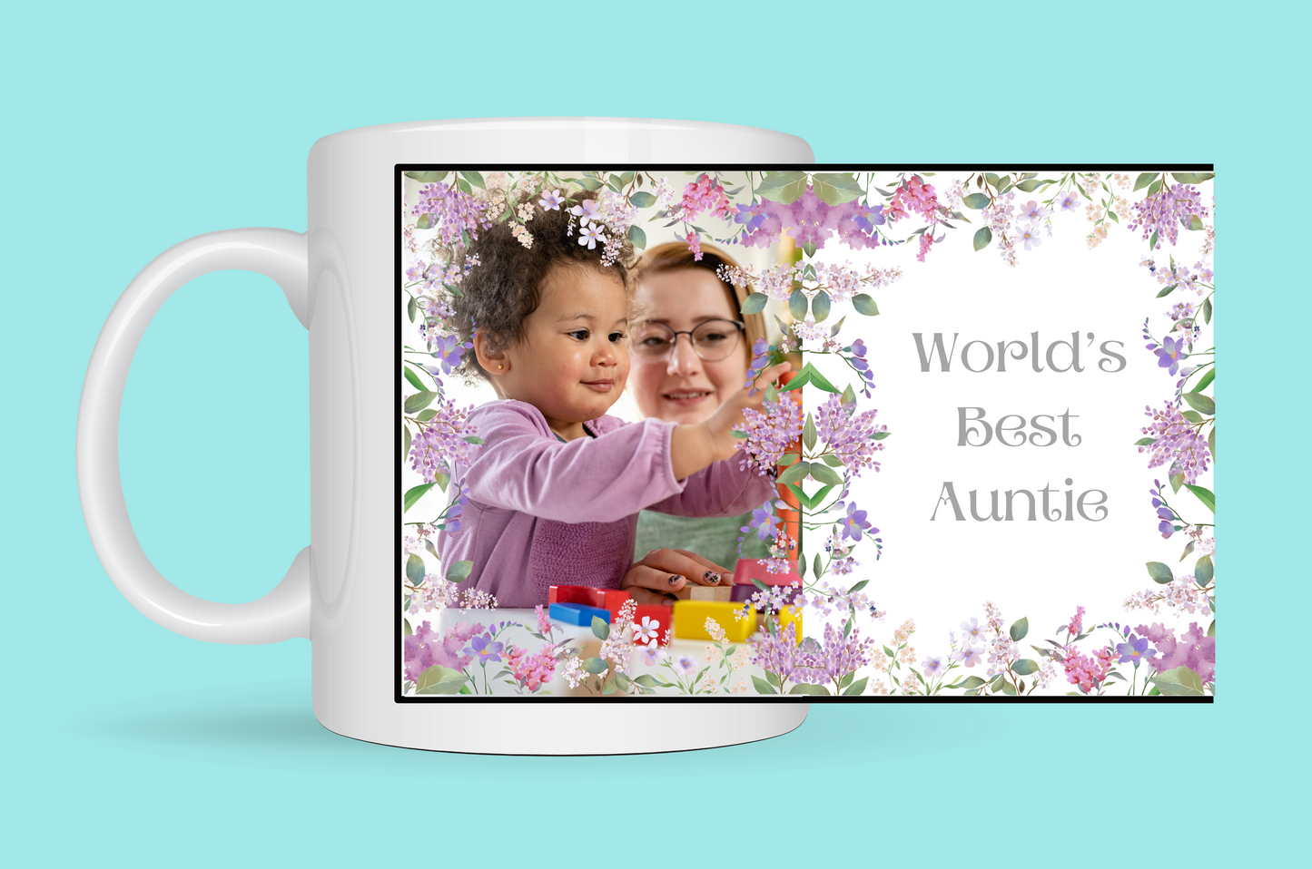 Worlds Best Auntie With Flowers Cup From Kiki Boutique