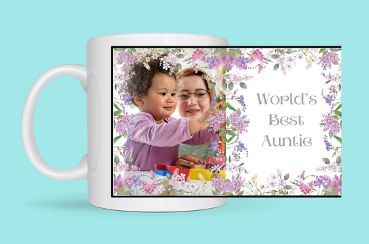 Worlds Best Auntie With Flowers Cup From Kiki Boutique