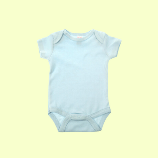 Blue Short Sleeve Baby Vest