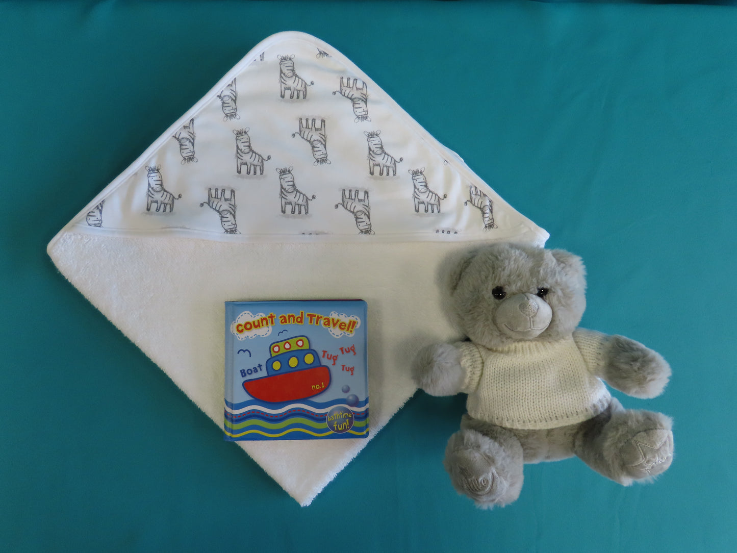 *Baby Hooded Towel Bath Book and Teddy*