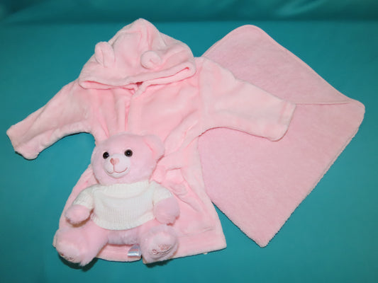 *Baby Hooded Robe Hooded Towel And Teddy*