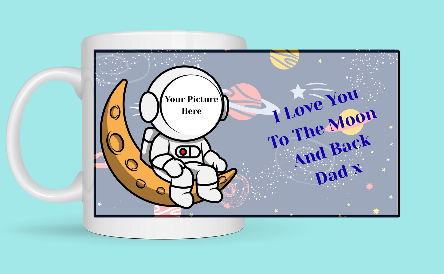 Personalised Dad Moon And Back Cup From Kiki Boutique