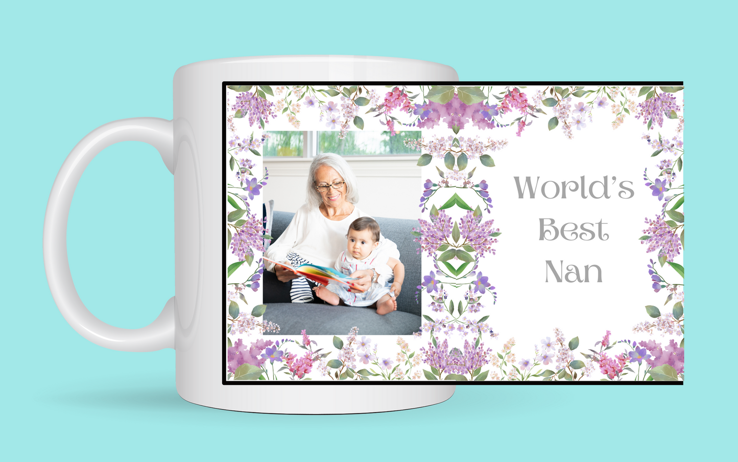 Worlds Best Nan With Flowers Cup From Kiki Boutique