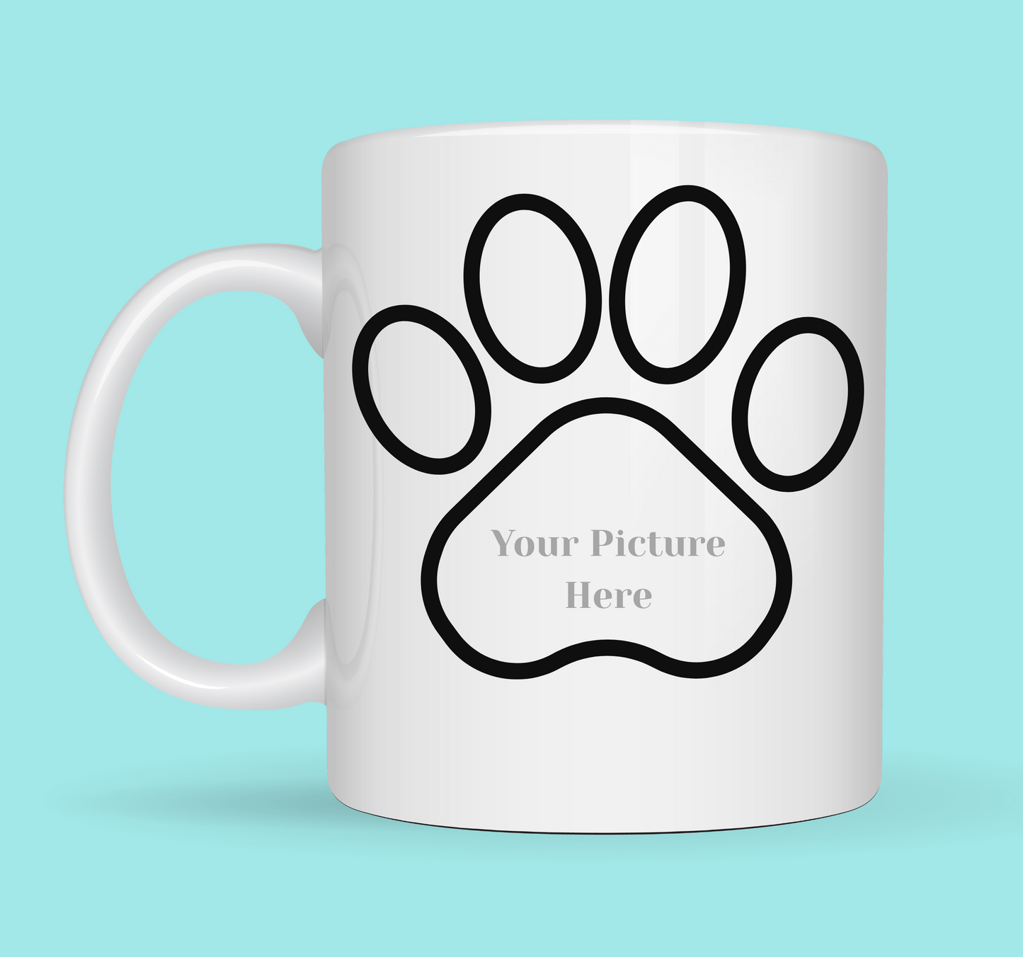 Custom paw print side photo cup From Kiki Boutique