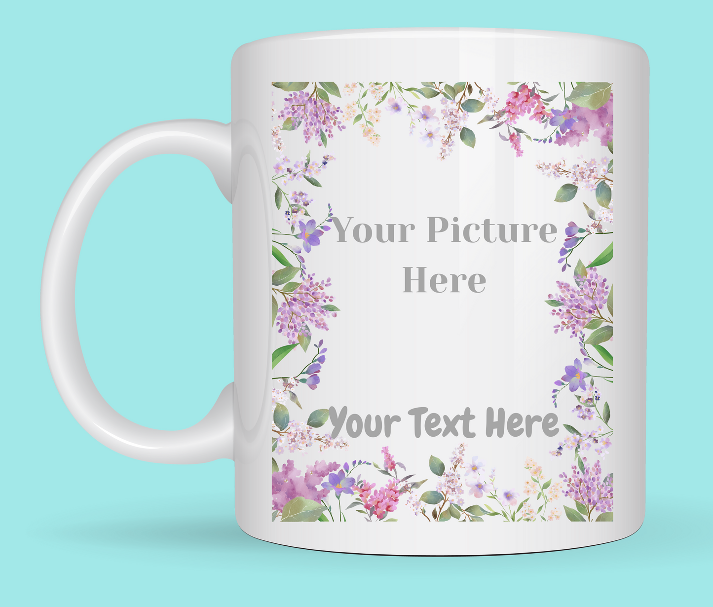 Custom flowers side photo cup From Kiki Boutique
