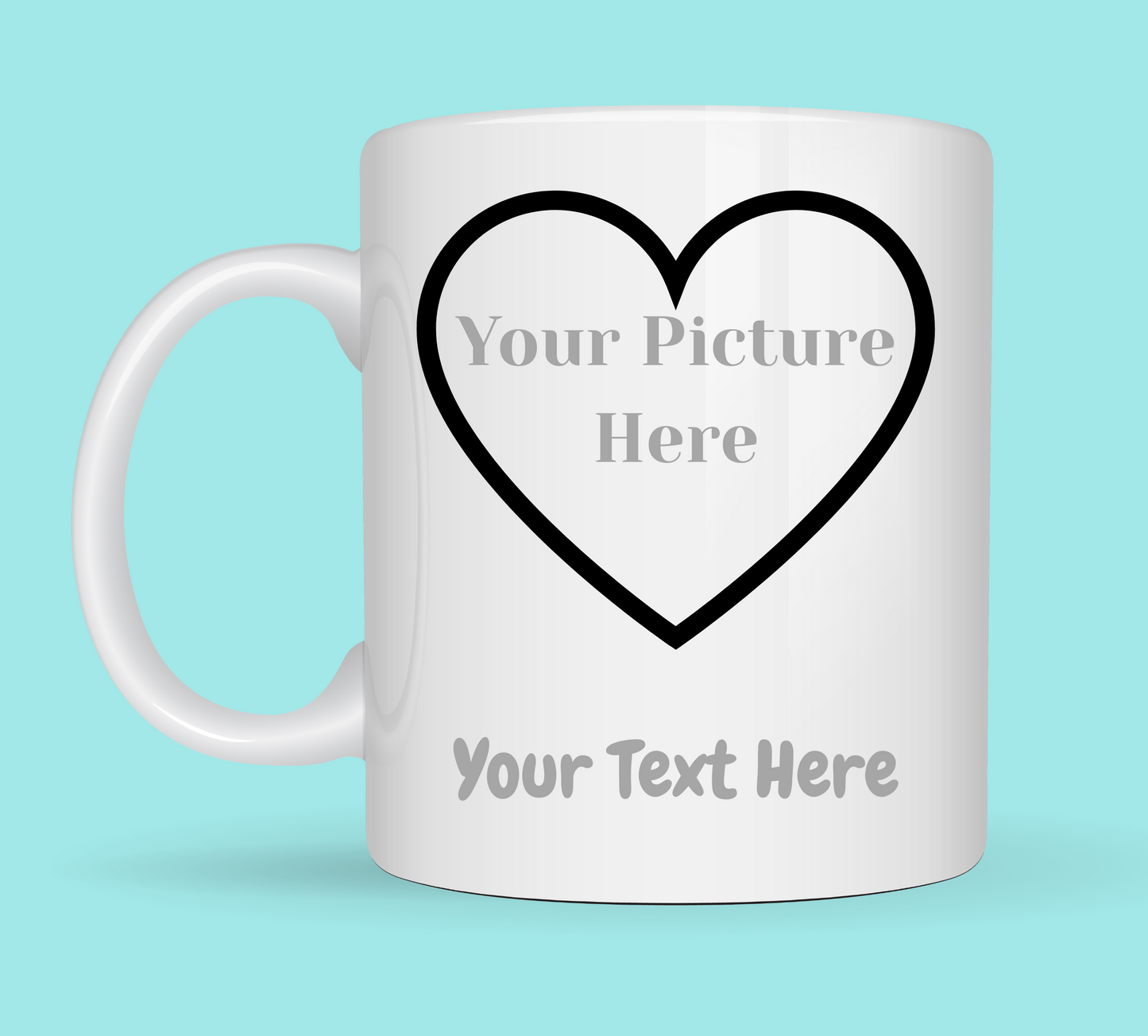 Custom heart side photo cup From Kiki Boutique