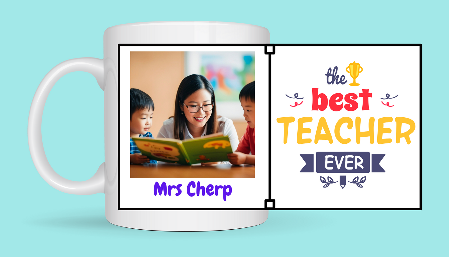 Custom Teacher two photo cup From Kiki Boutique