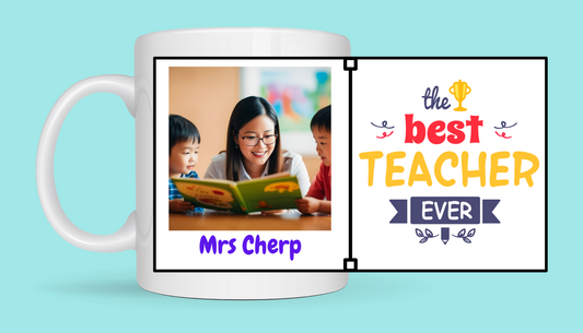 Custom Teacher two photo cup From Kiki Boutique