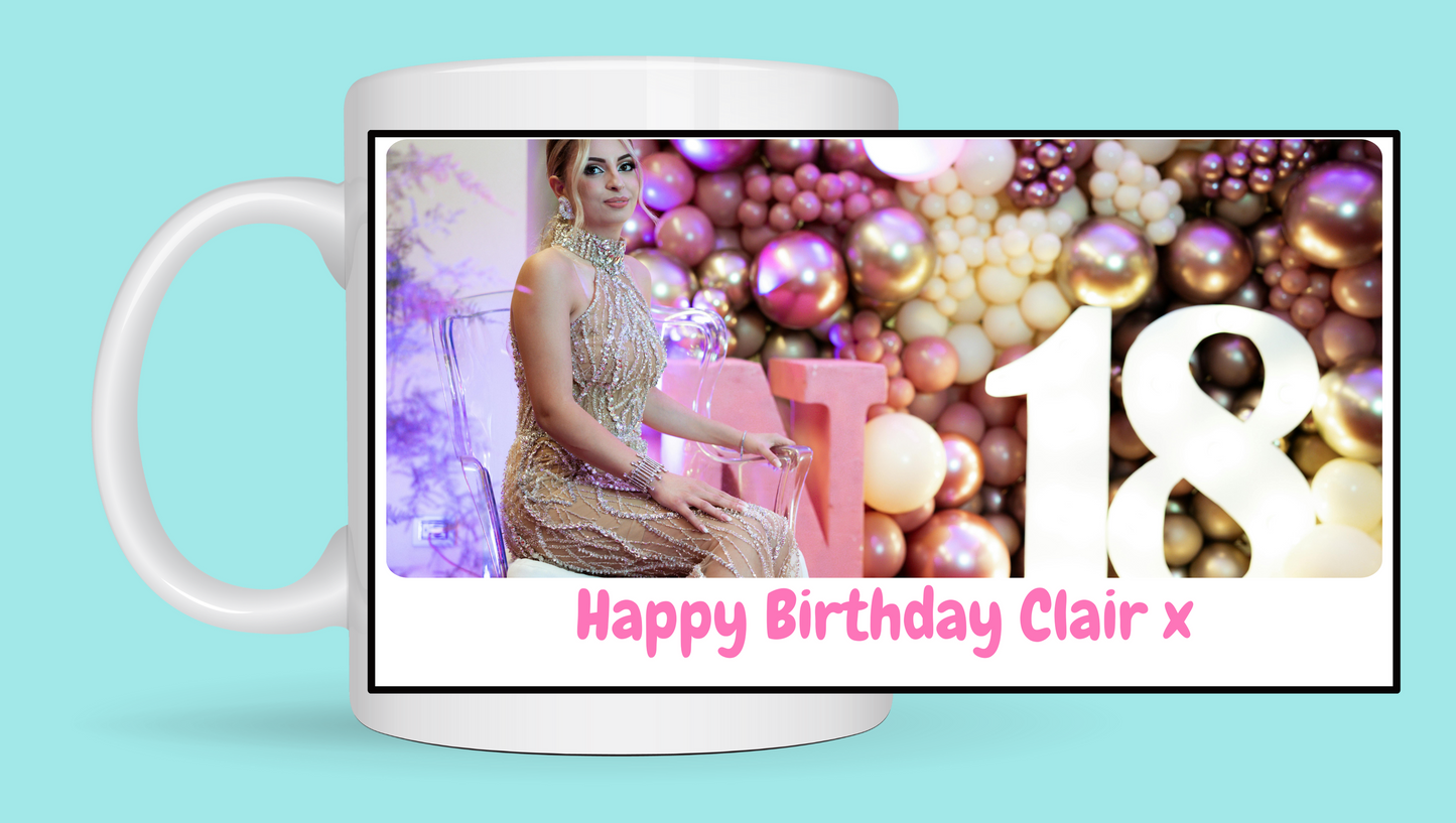 Birthday wrap-around photo cup From Kiki Boutique
