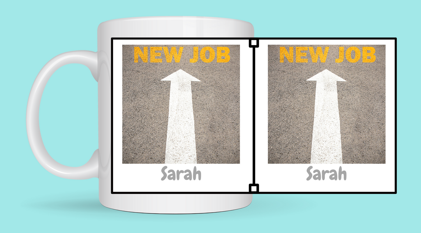 Custom New Job two photo cup From Kiki Boutique